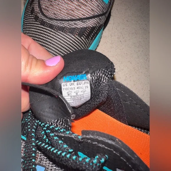 Hoka One One Men's Size 11 Mach X 2 Black Electric Aqua - Picture 5 of 6